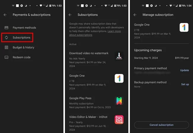 Cómo gestionar tus suscripciones de Google Play en Android