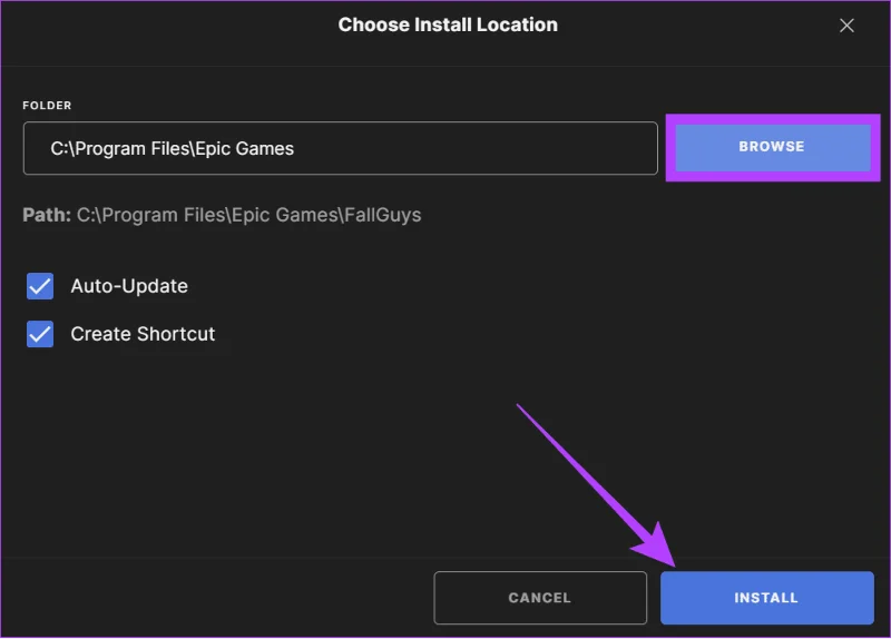 Comment changer l'emplacement d'installation d'Epic Games sous Windows