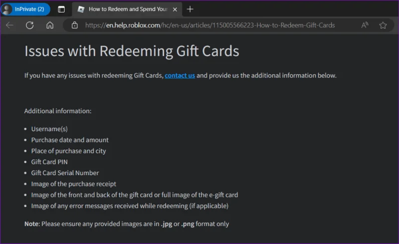 6 วิธียอดนิยมในการแก้ไขบัตรของขวัญ Roblox ไม่ทำงาน