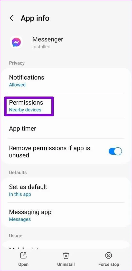 Autorisation du microphone sur Android