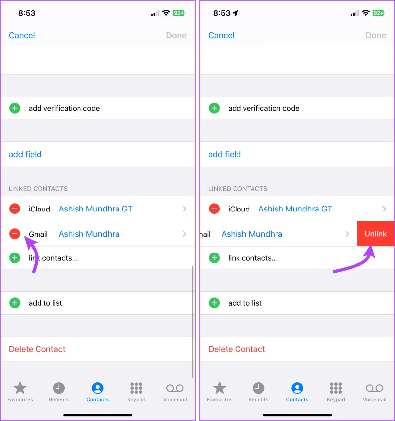 Hoe dubbele contacten op de iPhone samen te voegen en te verwijderen
