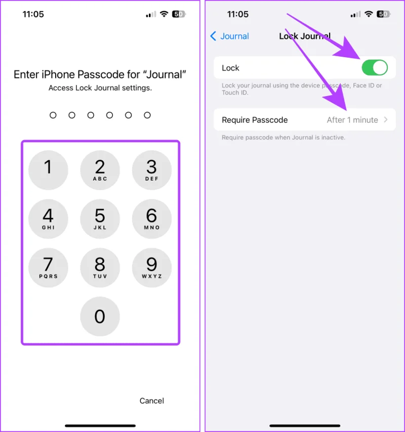 Hoe u de Journal-app op uw iPhone gebruikt