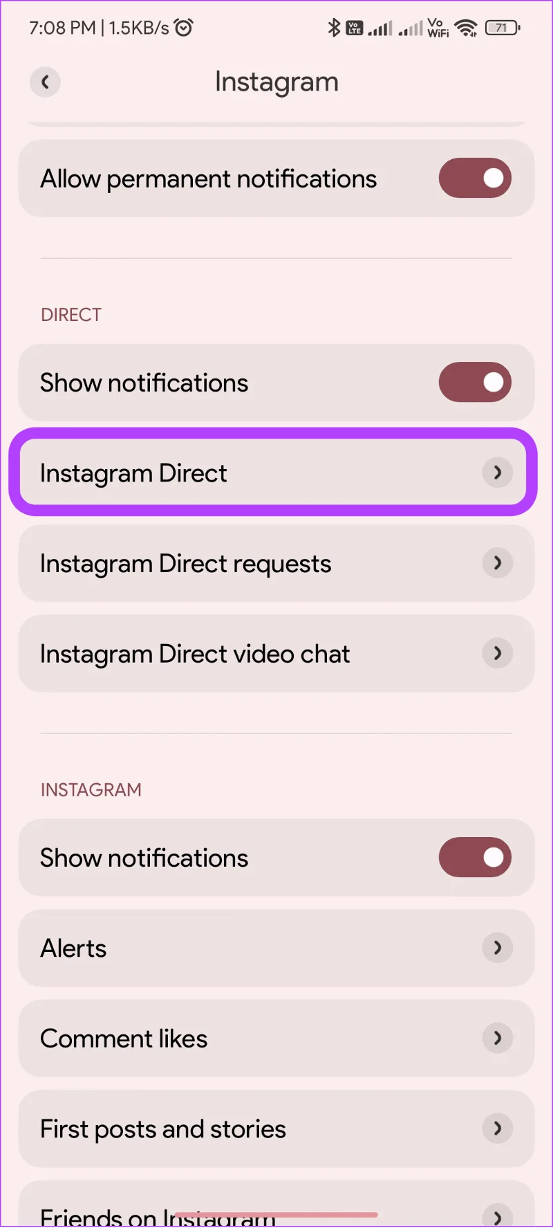 Come modificare il suono delle notifiche su Instagram