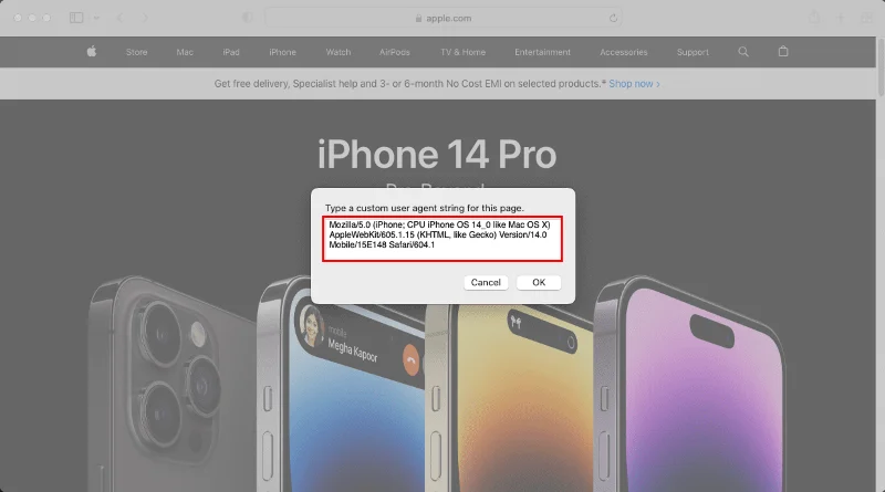 如何在Safari中更改用户代理