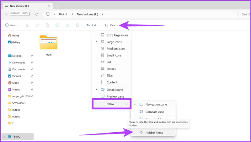 Cómo mostrar archivos y carpetas ocultos en Windows 11