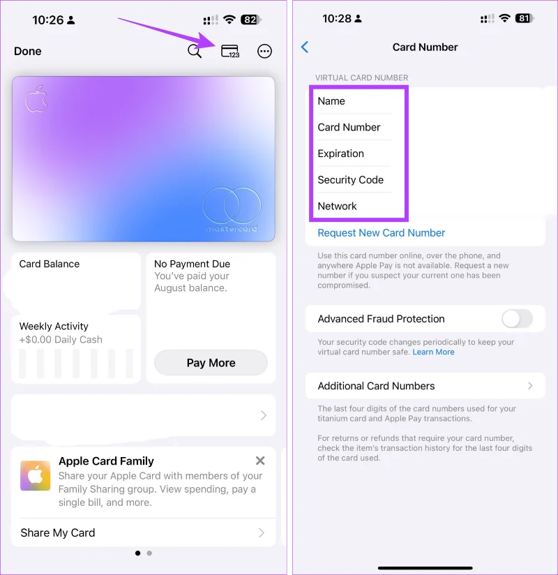 Hoe u het Apple Pay Card-nummer op de iPhone kunt zien
