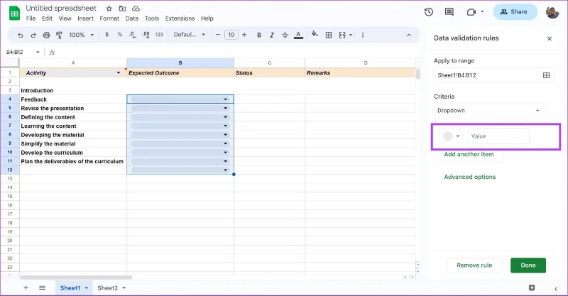 Come creare, modificare ed eliminare elenchi a discesa in Fogli Google