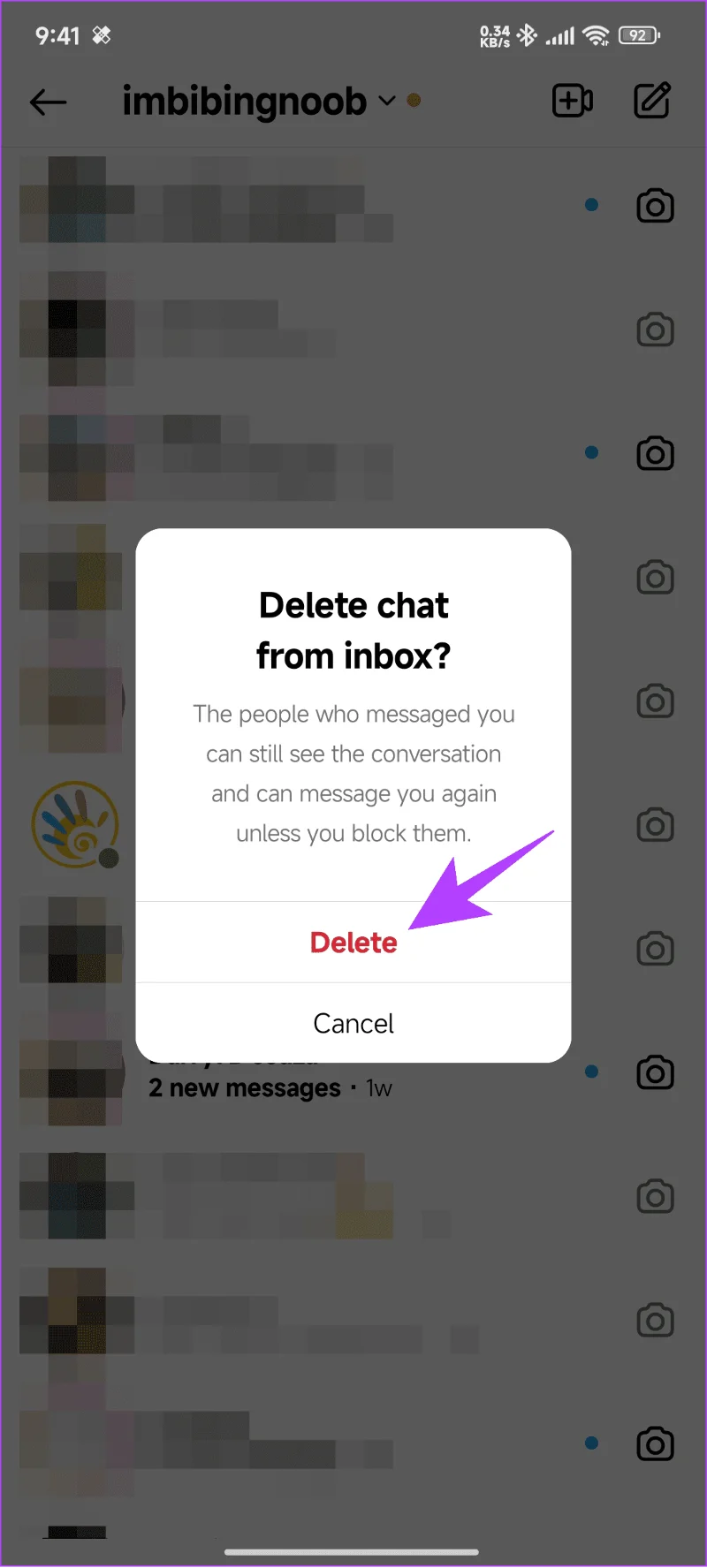 Comment annuler l'envoi ou supprimer des messages sur Instagram