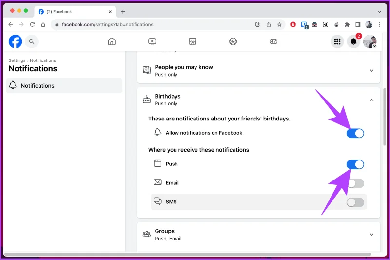 Comment recevoir des notifications d'anniversaire sur Facebook sur ordinateur et mobile