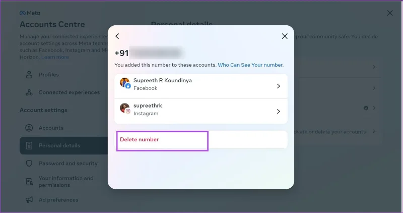 Come rimuovere il numero di telefono da Instagram (su cellulare e PC)