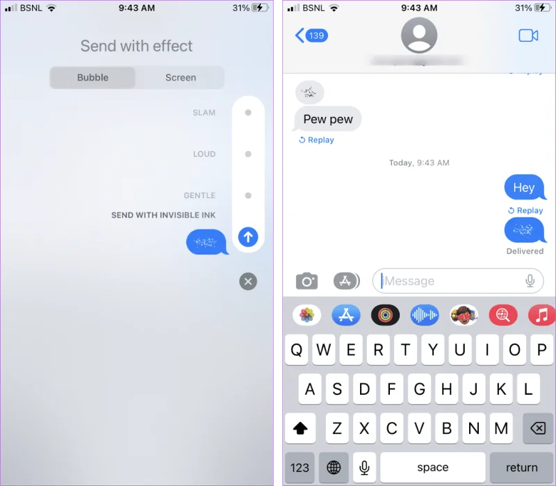 Top 9 iMessage-trucs zoals Pew Pew om speciale effecten op de iPhone toe te voegen