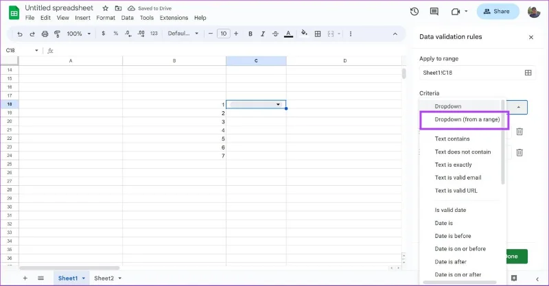 Come creare, modificare ed eliminare elenchi a discesa in Fogli Google