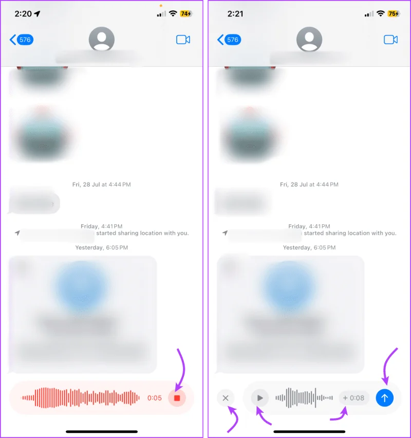 Een spraakbericht verzenden op de iPhone (iOS 17 bijgewerkt)