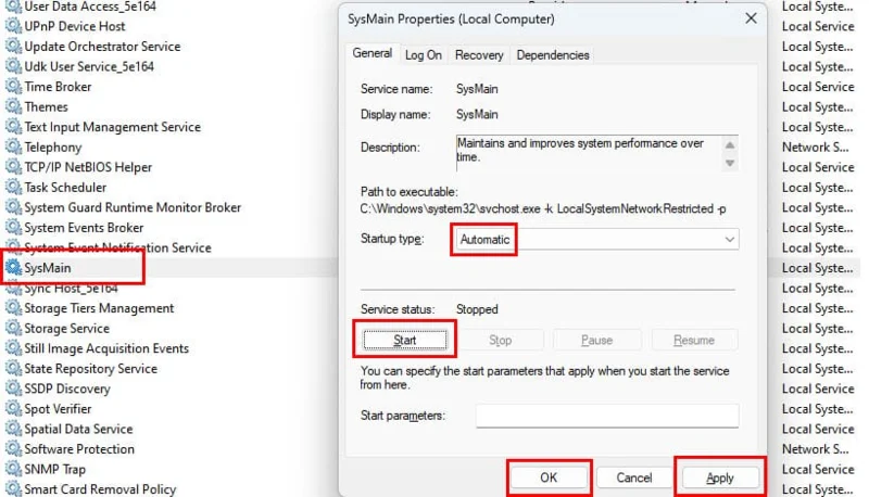 Windows 11：启用或禁用Superfetch
