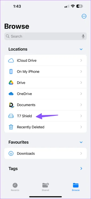Hoe u een externe schijf op de iPhone gebruikt