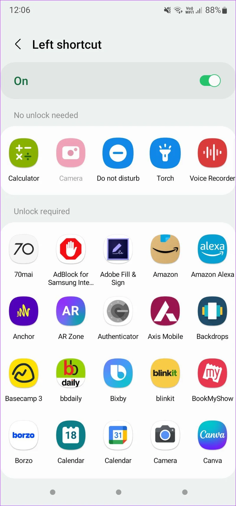 Come modificare le scorciatoie della schermata di blocco sui telefoni Samsung Galaxy