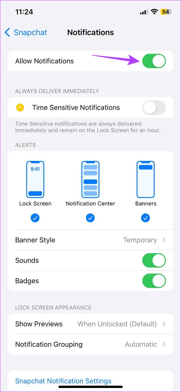 Come disattivare la notifica di digitazione su Snapchat