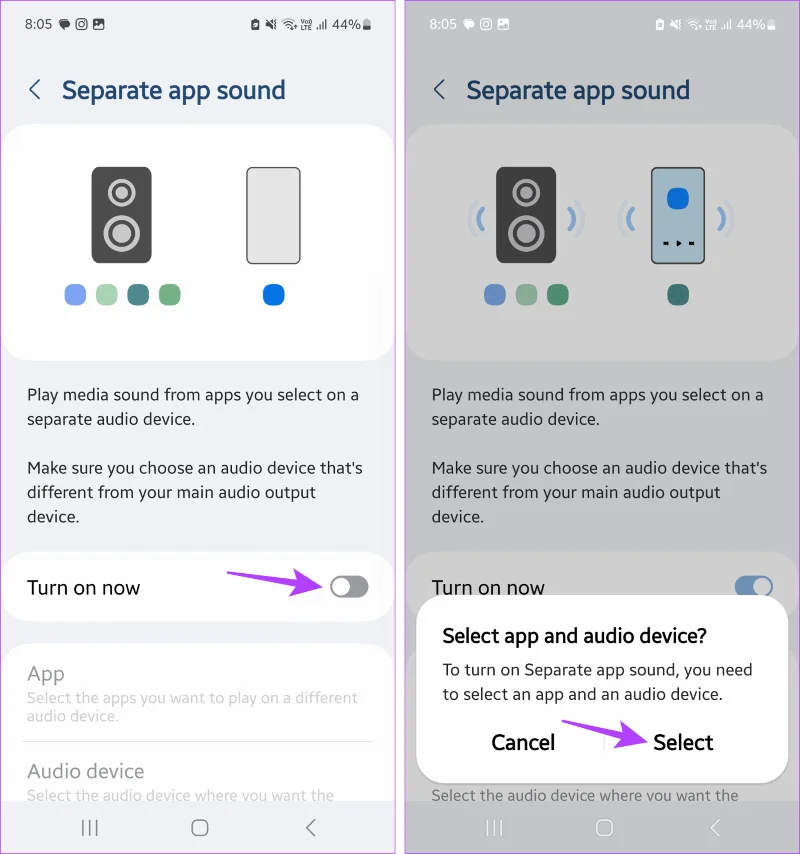 Che cos'è l'audio dell'app separata Samsung e come utilizzarlo