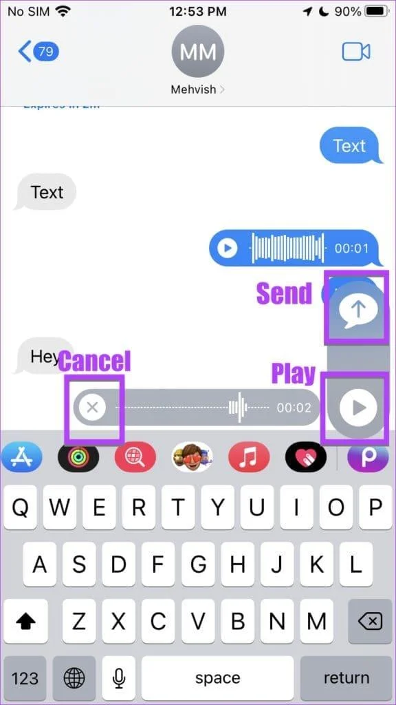 Een spraakbericht verzenden op de iPhone (iOS 17 bijgewerkt)