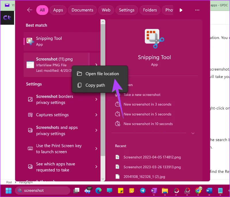 Où trouver des captures d'écran sur Windows 11 et 10