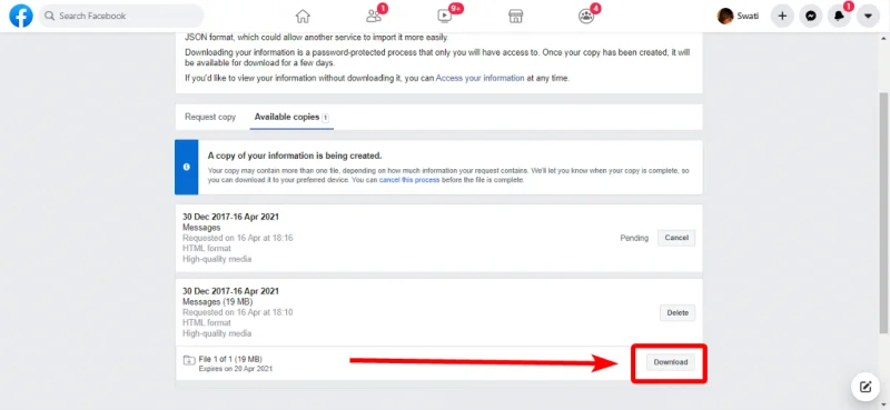 Cómo recuperar mensajes de Facebook eliminados permanentemente en Messenger