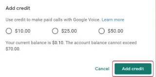 Google Voice Hesaplarına Nasıl Kredi Eklenir?