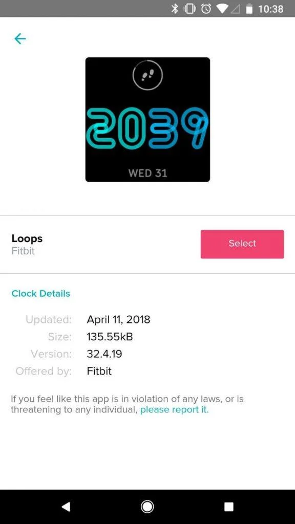 Sélectionner un cadran d'horloge sur Fitbit