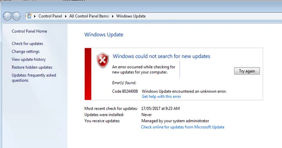 Cómo reparar el código de error de actualización de Windows 10: 80072ee2