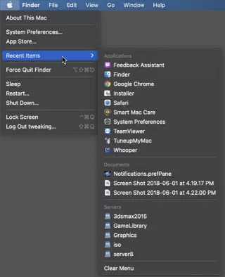 Macから最近のファイルとフォルダをクリアする方法