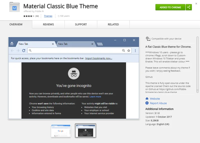 Cómo cambiar el tema de color de incógnito en Chrome