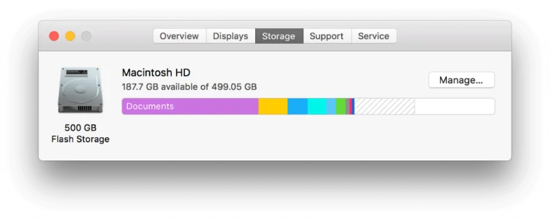 Gestion de l'espace de stockage sur macOS