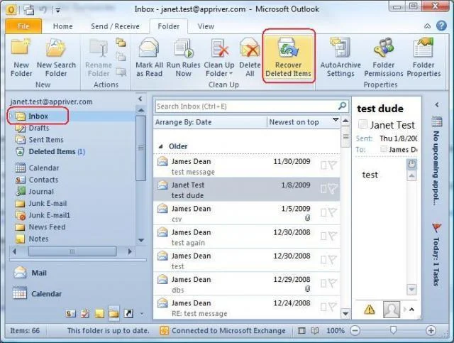 Cum vă permite Outlook să recuperați elementele șterse accidental de pe e-mail