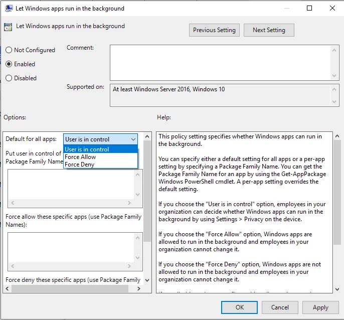 Pasos para evitar que las aplicaciones en segundo plano se ejecuten en Windows 10