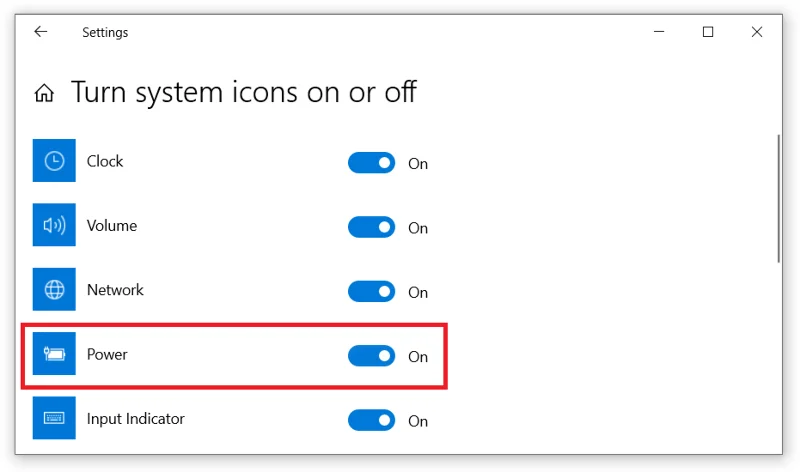 Как восстановить отсутствующий значок батареи в Windows 10?
