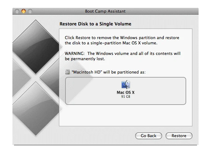 Как удалить раздел Windows Boot Camp с Mac?