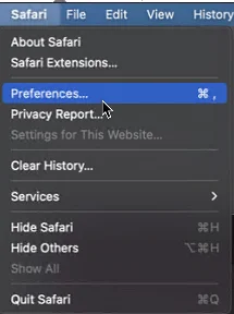 Preferenze di Safari