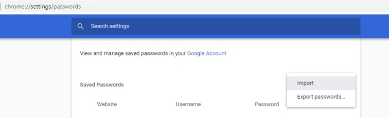 ¿Cómo importar contraseñas al navegador Chrome?