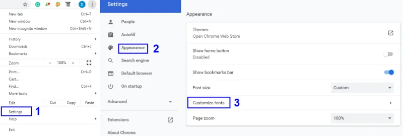 如何更改 Google Chrome 默認字體？