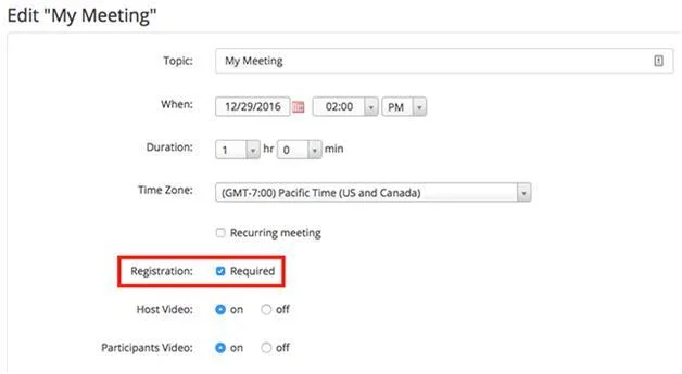 Cara Mengaktifkan Pendaftaran Peserta untuk Zoom