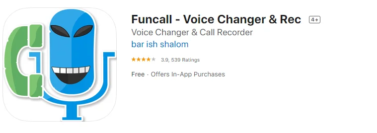 Recensione app: Funcall - Voice Changer & Rec: Voice Changer & Call Recorder