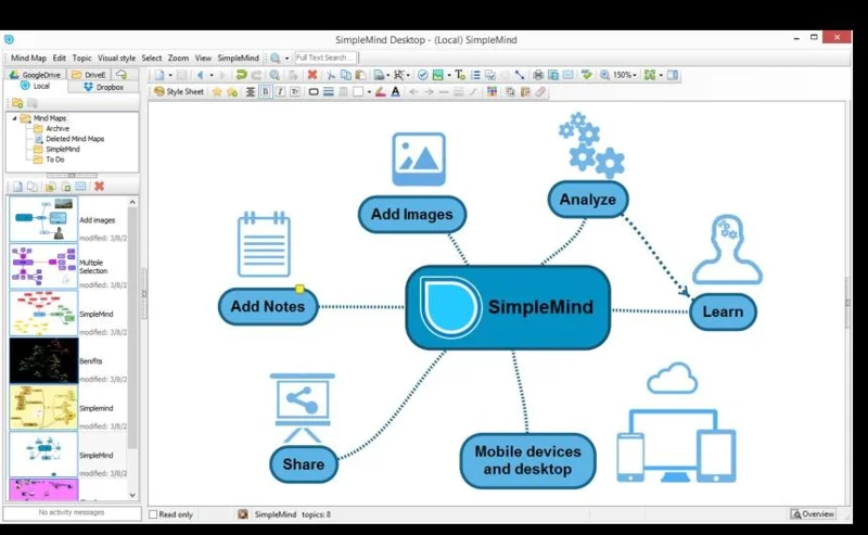 Windows İçin Zihin Haritalama ve Yazılımı Hakkında Her Şey
