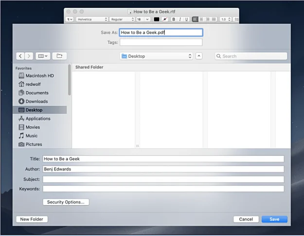 Как распечатать в PDF на macOS