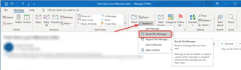 Comment rappeler un e-mail dans Outlook ?