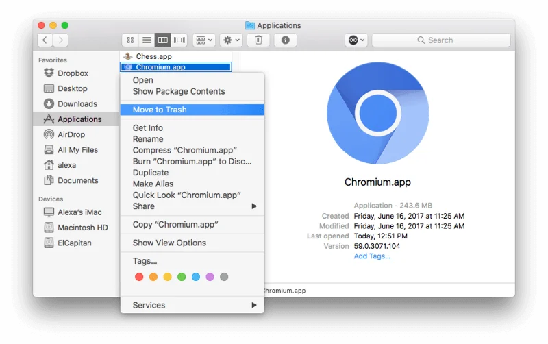 Как удалить Chromium с вашего Mac