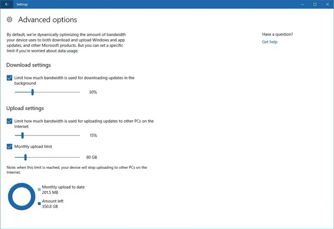 Windows 10'da Windows Update Bant Genişliği Nasıl Sınırlanır