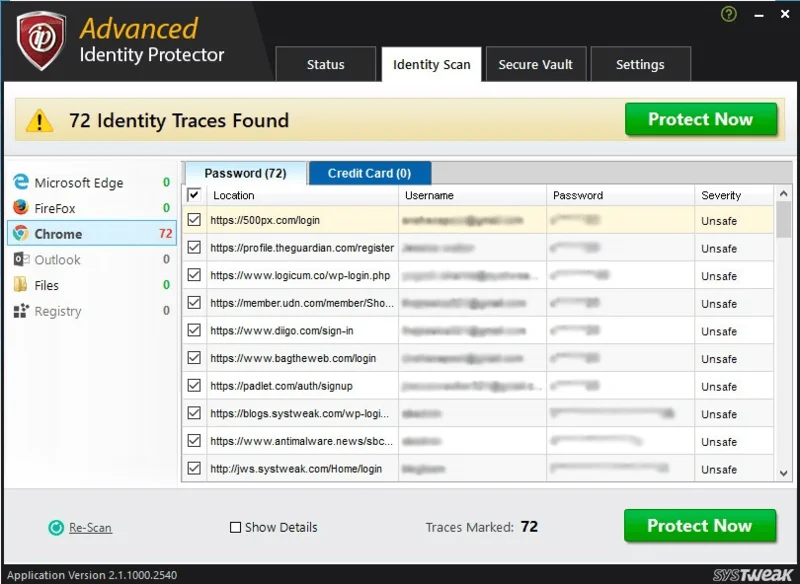 Protector de identidad avanzado de Systweak: herramienta para prevenir el robo de identidad