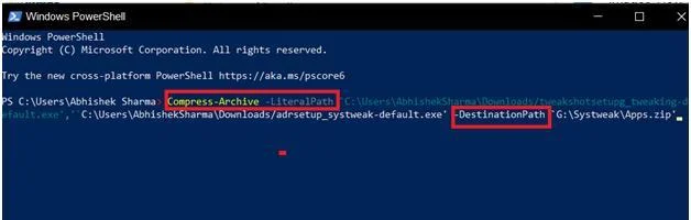 Cómo comprimir / descomprimir archivos usando Powershell en Windows 10