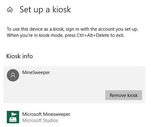 Cómo habilitar el modo quiosco en Windows 10