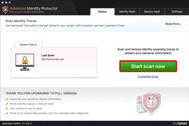 Protector de identidad avanzado de Systweak: herramienta para prevenir el robo de identidad