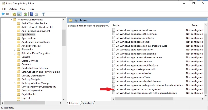 Pasos para evitar que las aplicaciones en segundo plano se ejecuten en Windows 10